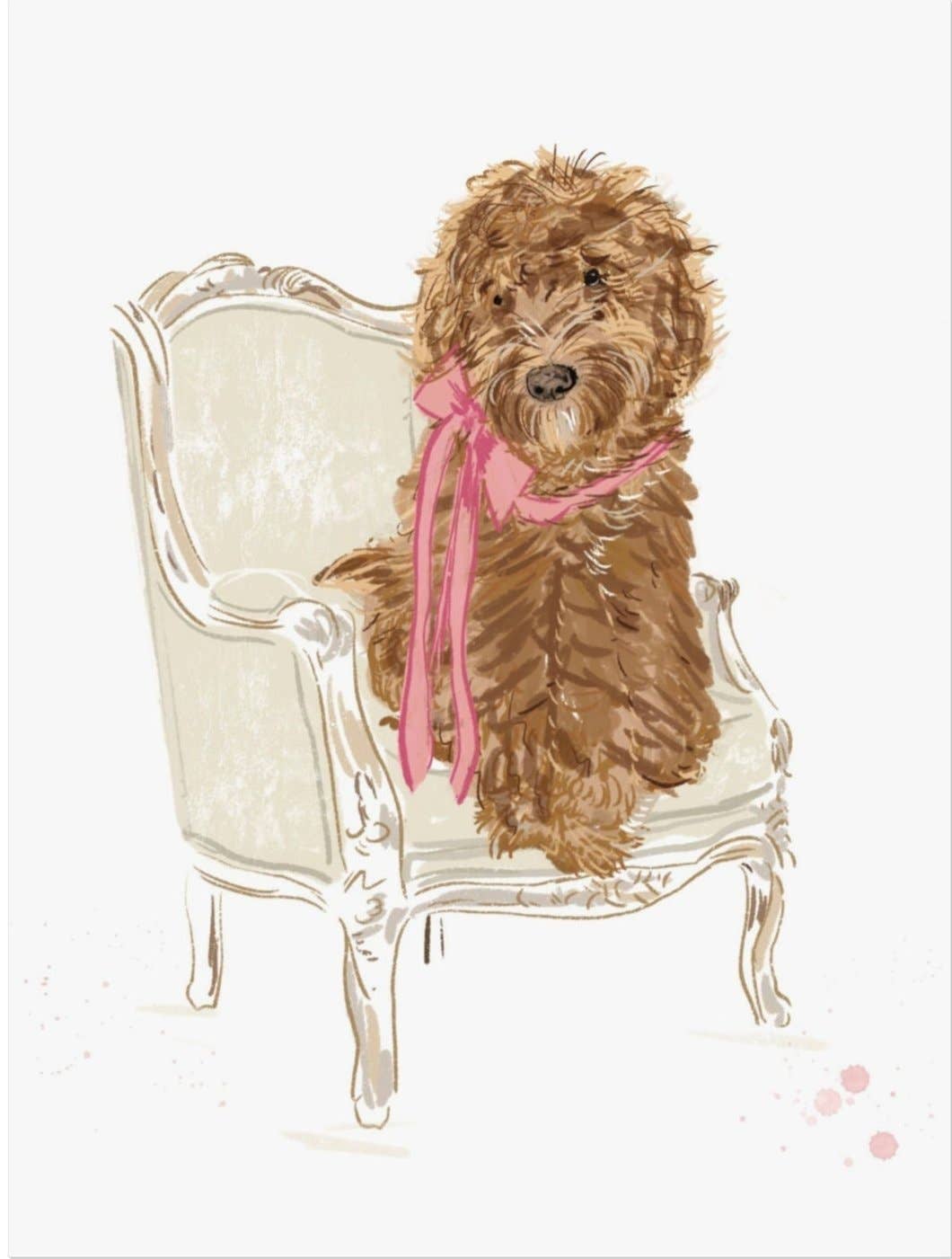 SIT PRETTY DOODLE PINK - Art Print: 11x14