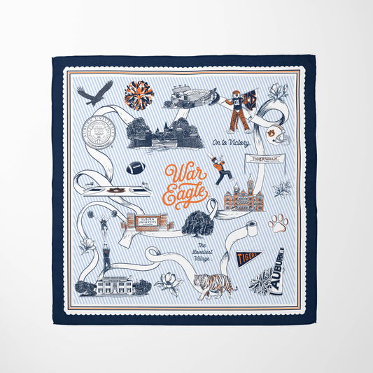 Auburn University Striped Silk Scarf