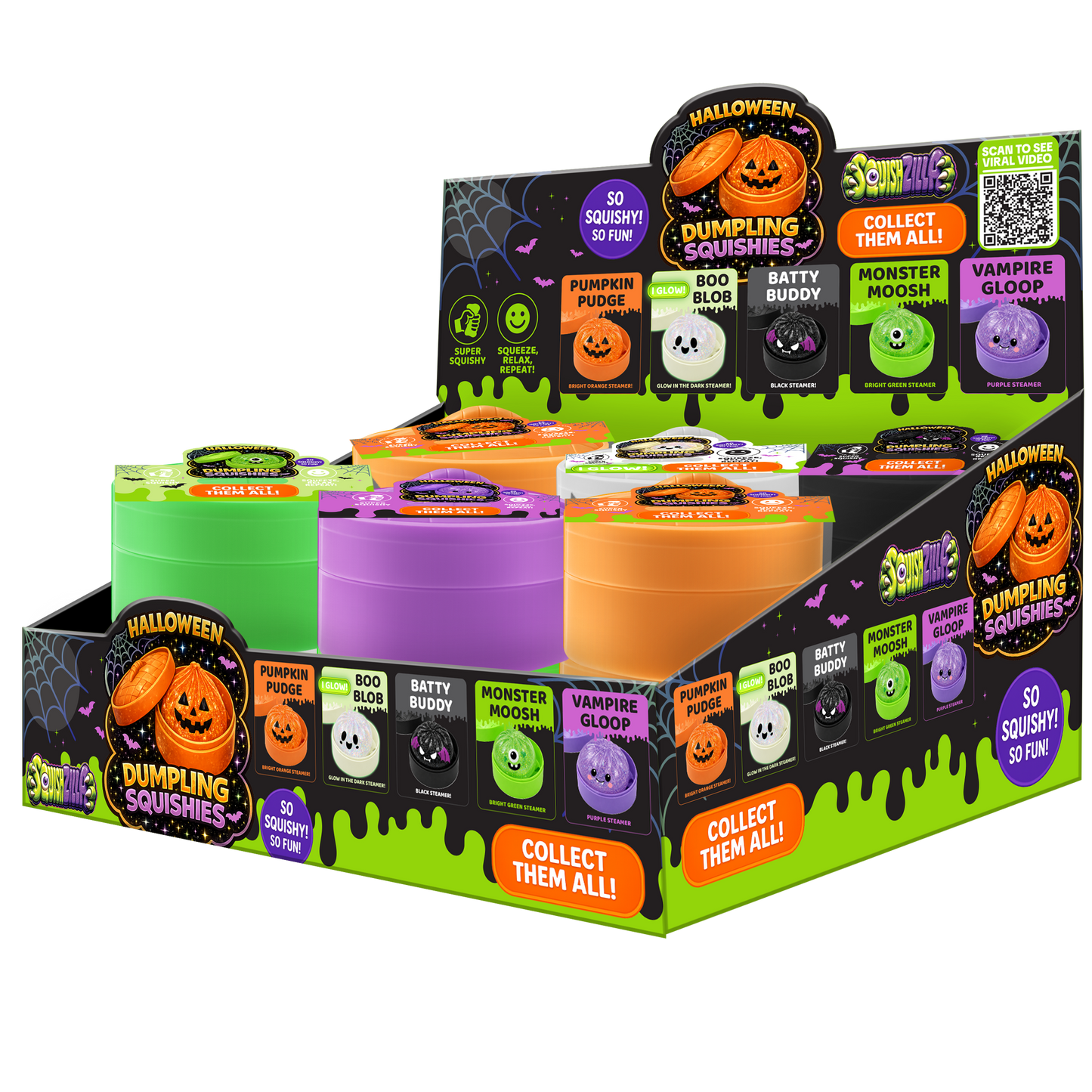 Fun Doh Halloween Dumpling Squishy Toy - 12/Display: Wholesale Price