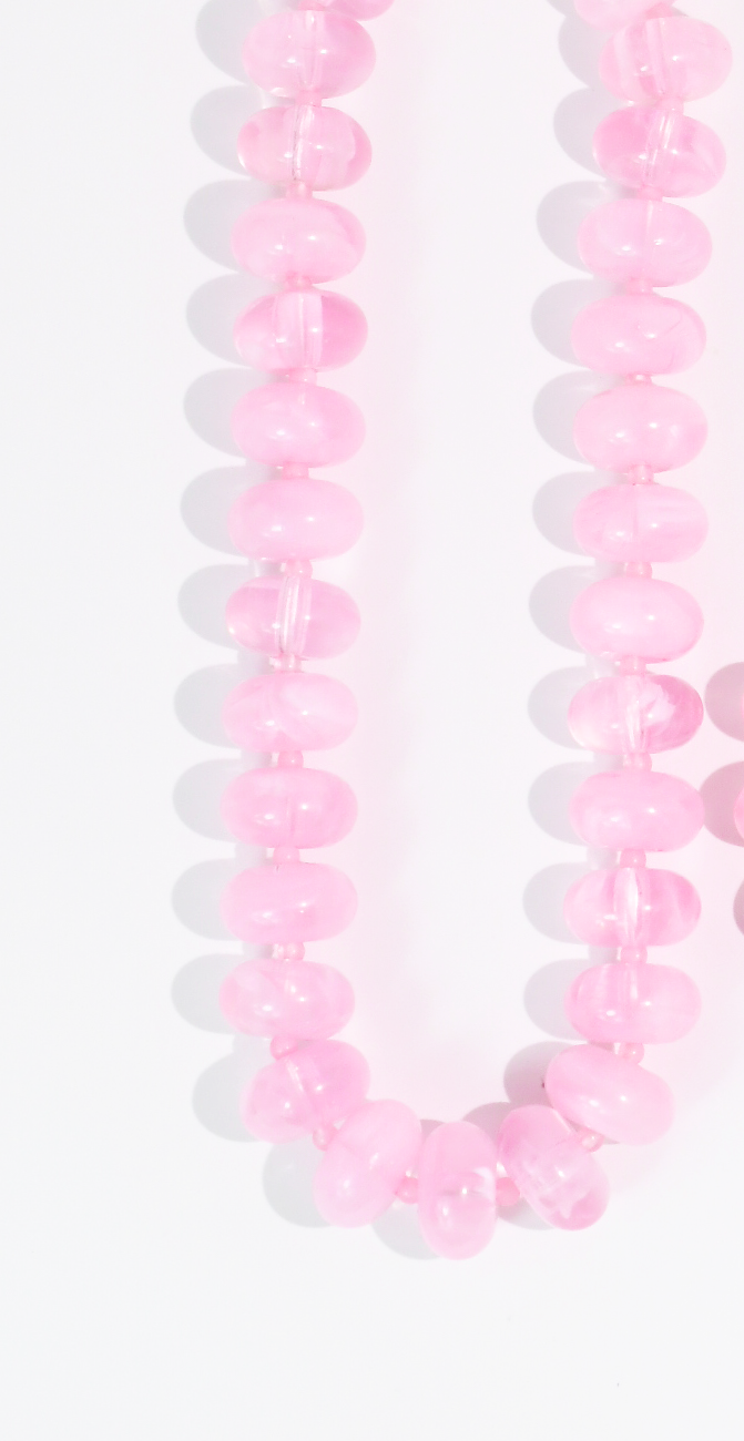 Sugar Beads Necklace : Pink