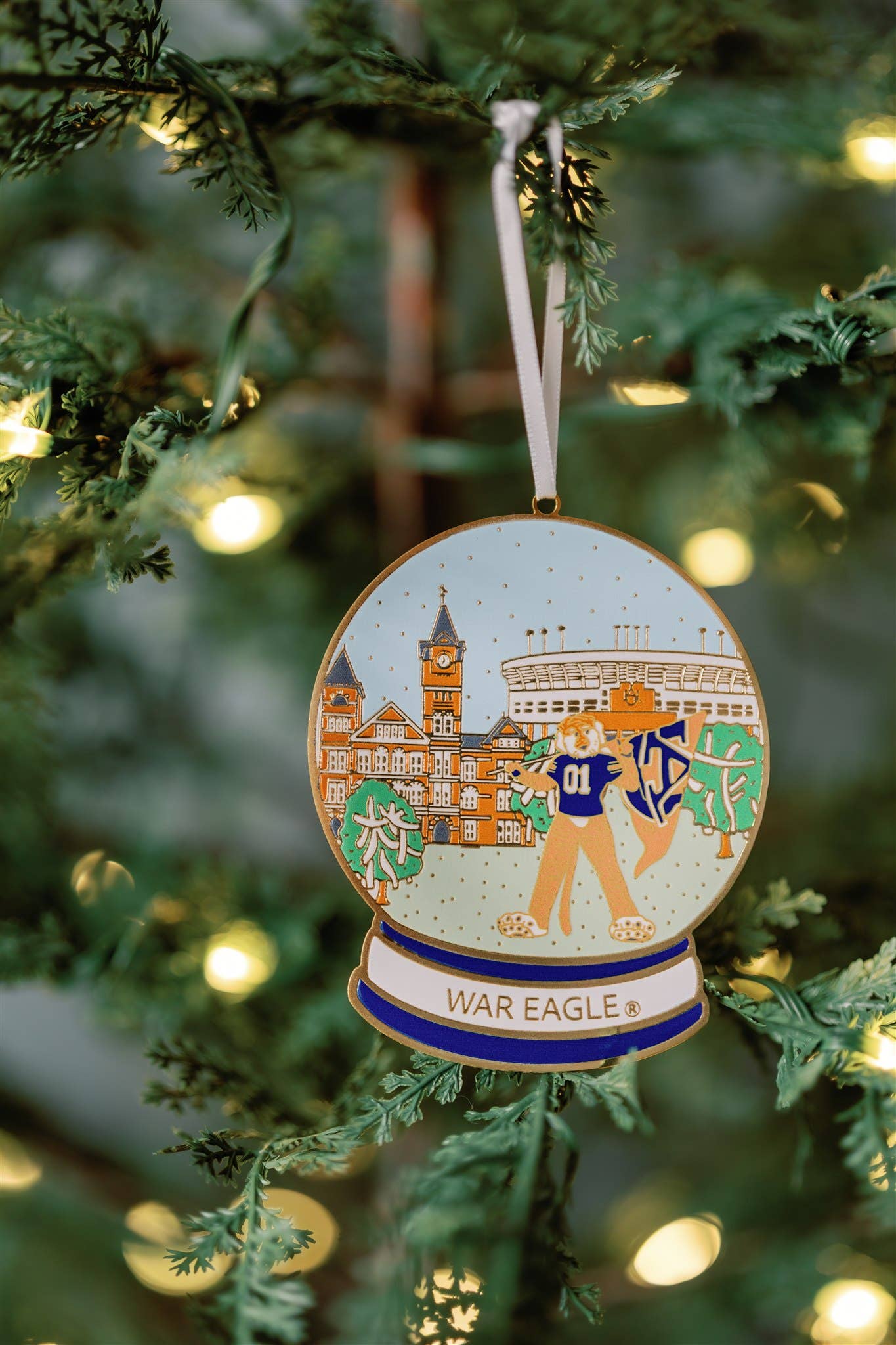 Enamel Auburn University Snow Globe Ornament