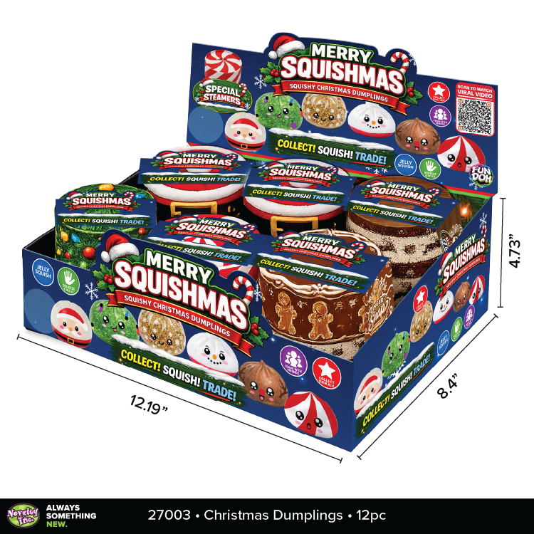 Fun Doh Christmas Dumpling Squishy Toy 12pc Holiday Display: Wholesale Price