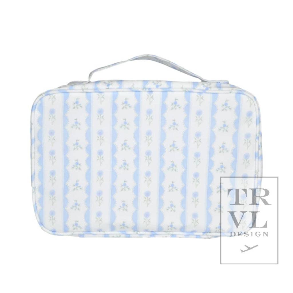 Hanging Toiletry Bag - Ribbon Floral Blue