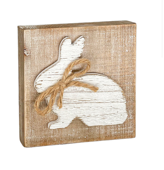 Burlap Bunny Block